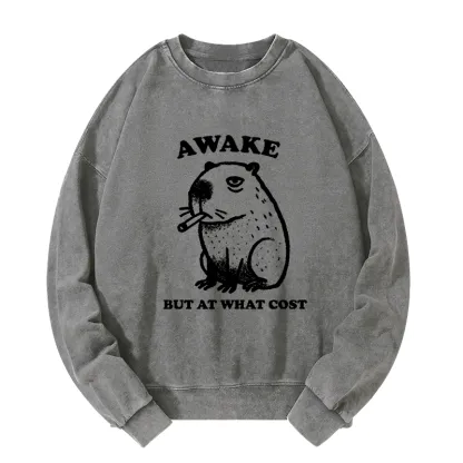 Tokyo-Tiger Smoking Capybara Washed Sweatshirt