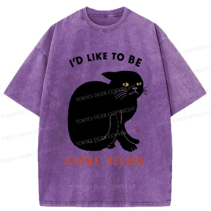 Tokyo-Tiger Cat Alone Japan Washed T-Shirt