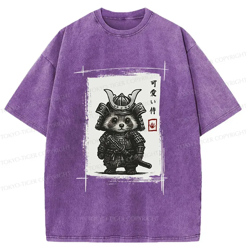 Tokyo-Tiger Samurai Baby Raccoon Washed T-Shirt