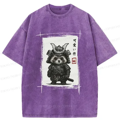 Tokyo-Tiger Samurai Baby Raccoon Washed T-Shirt