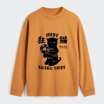 Tokyo-Tiger Tokyo Record Store Cat CD Classic Long Sleeve T-Shirt
