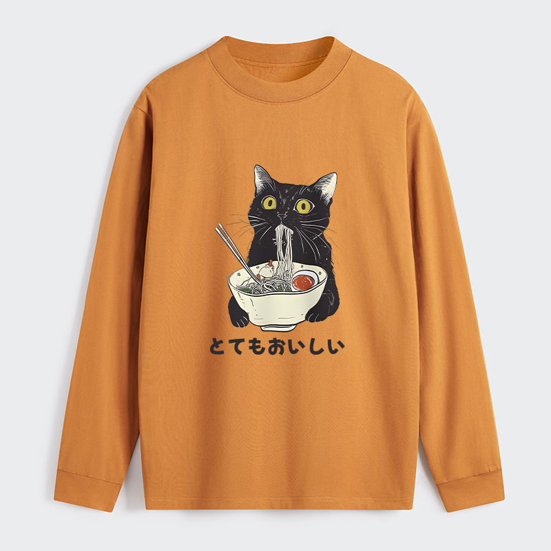 Tokyo-Tiger Cats Eat Ramen Noodles Classic Long Sleeve T-Shirt