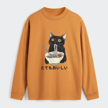 Tokyo-Tiger Cats Eat Ramen Noodles Classic Long Sleeve T-Shirt