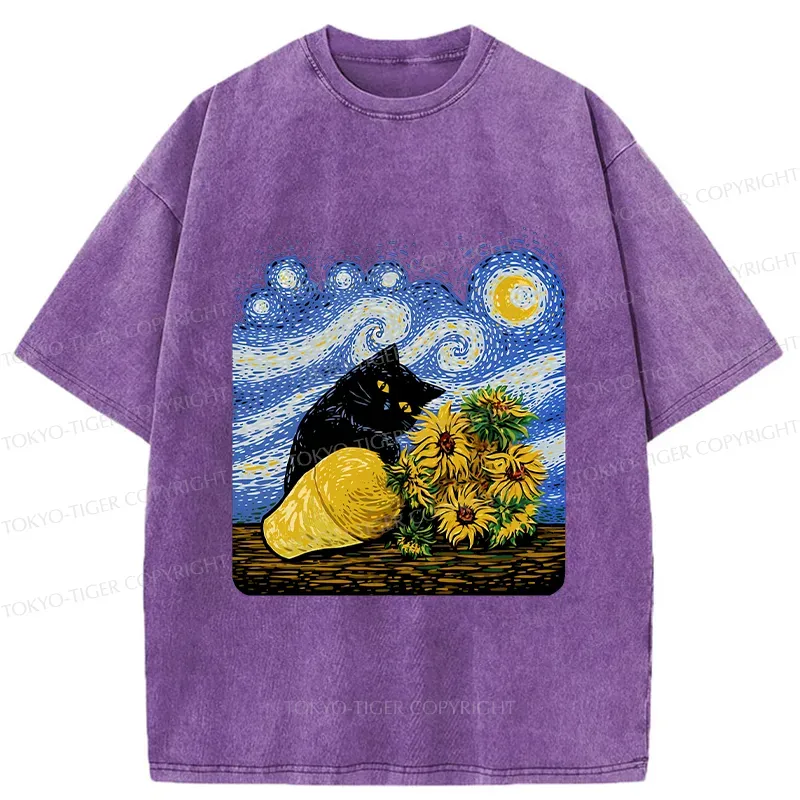 Tokyo-Tiger Cat Knocked Over The Vase Washed T-Shirt