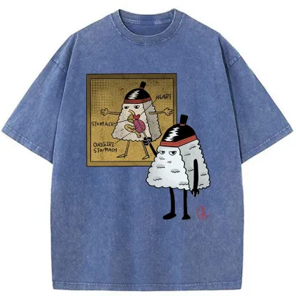 Tokyo-Tiger Onigiri Biology Lesson Washed T-Shirt