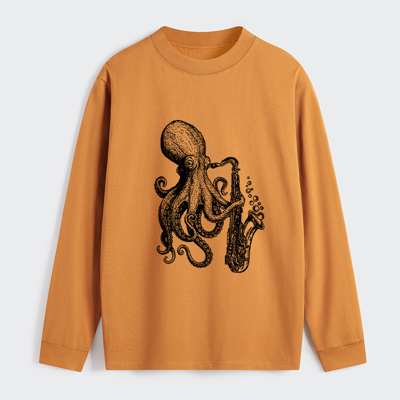 Tokyo-Tiger Octopus Playing Saxophone Classic Long Sleeve T-Shirt