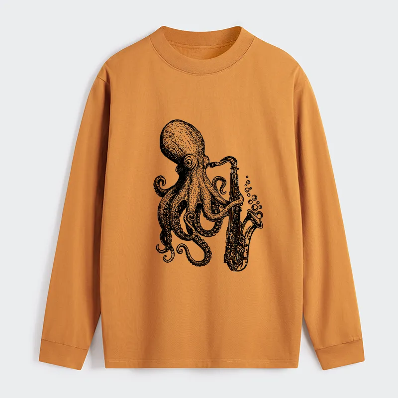 Tokyo-Tiger Octopus Playing Saxophone Classic Long Sleeve T-Shirt