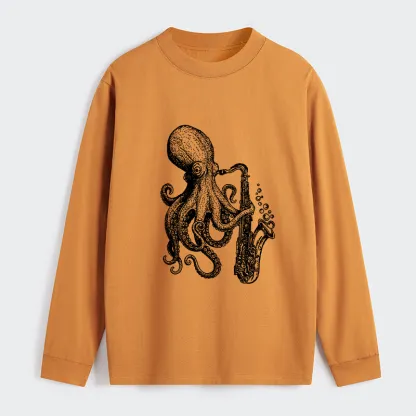 Tokyo-Tiger Octopus Playing Saxophone Classic Long Sleeve T-Shirt