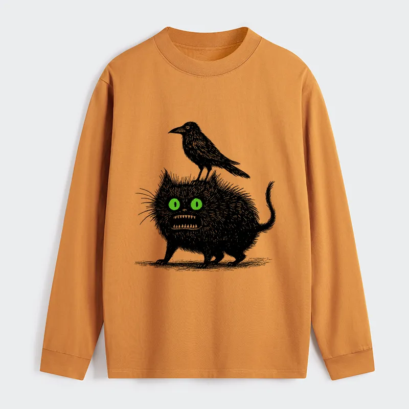 Tokyo-Tiger Crow And Black Cat Long Sleeve T-Shirt