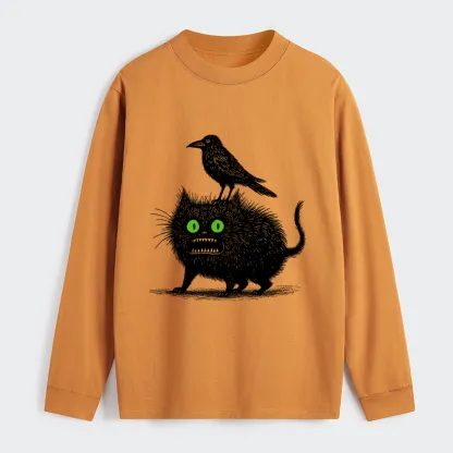 Tokyo-Tiger Crow And Black Cat Long Sleeve T-Shirt