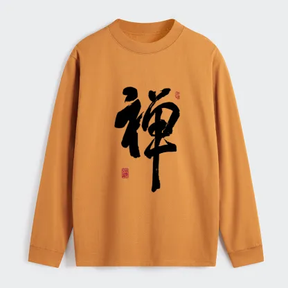Tokyo-Tiger Japanese Zen Kanji Long Sleeve T-Shirt