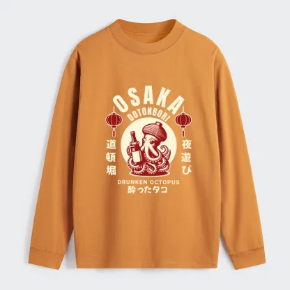 Tokyo-Tiger Retro Osaka Octopus Long Sleeve T-Shirt
