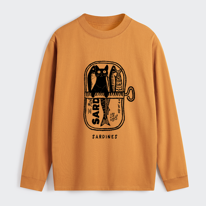 Tokyo-Tiger Cat Hiding In A Sardine Can Classic Long Sleeve T-Shirt