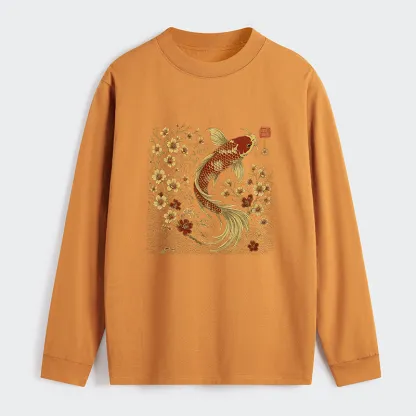 Tokyo-Tiger Vintage Sakura And Koi Classic Long Sleeve T-Shirt