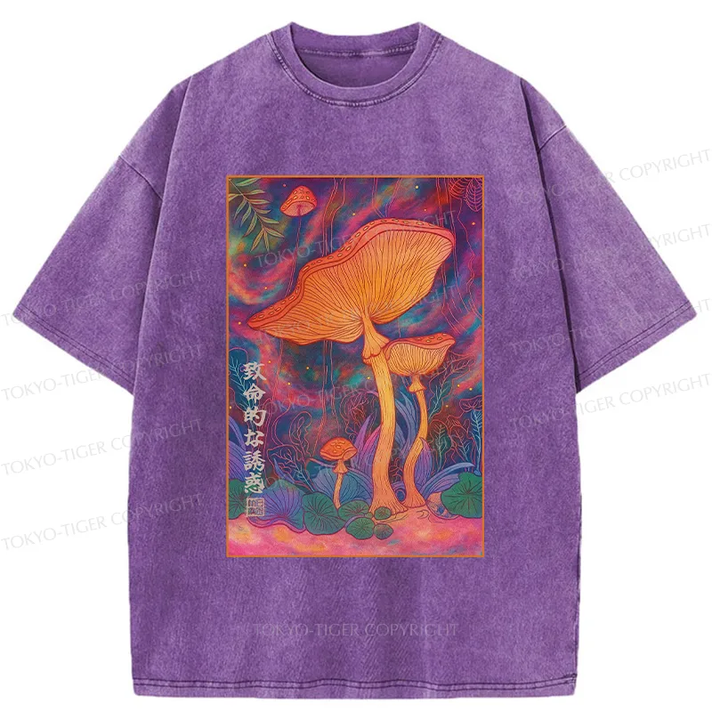 Tokyo-Tiger Magic Mushrooms Washed T-Shirt