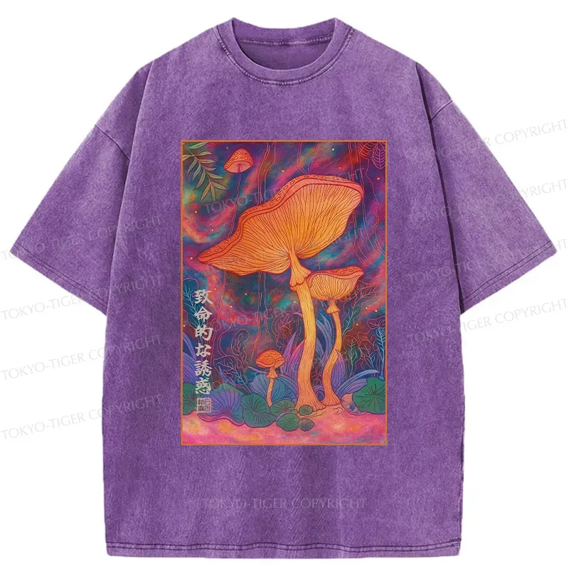 Tokyo-Tiger Magic Mushrooms Washed T-Shirt