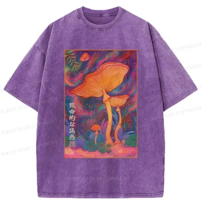 Tokyo-Tiger Magic Mushrooms Washed T-Shirt