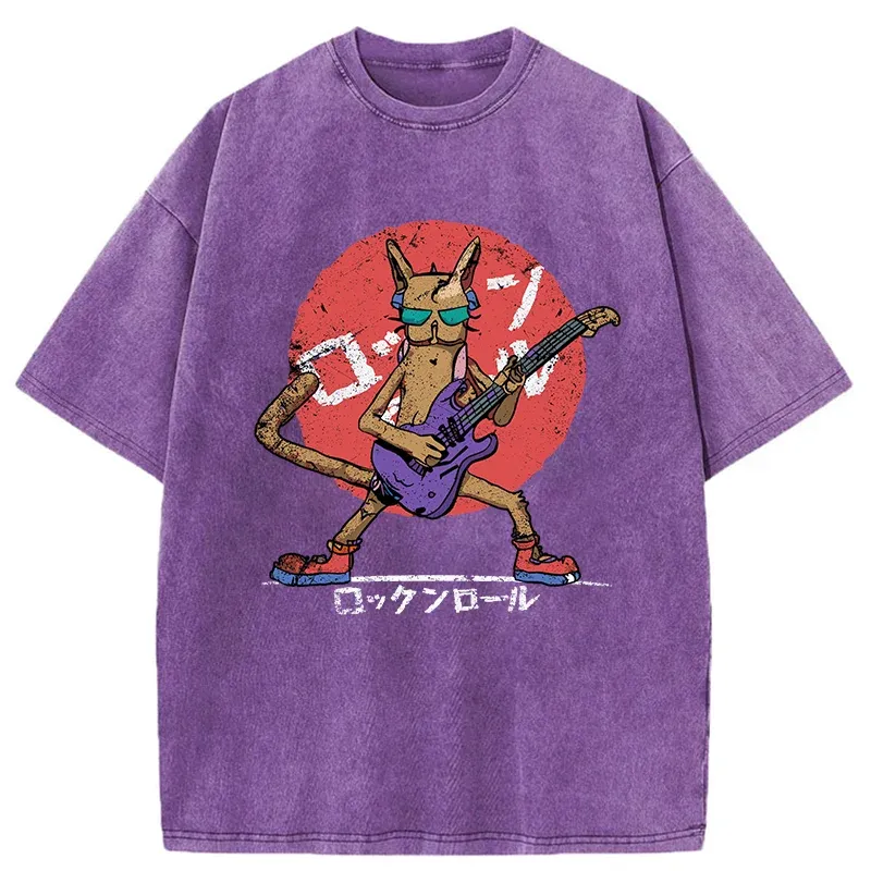 Tokyo-Tiger Rock Cat Washed T-Shirt