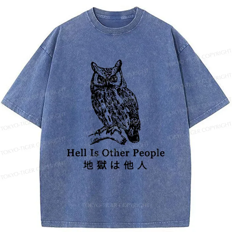 Tokyo-Tiger Hell Is Other People Washed T-Shirt