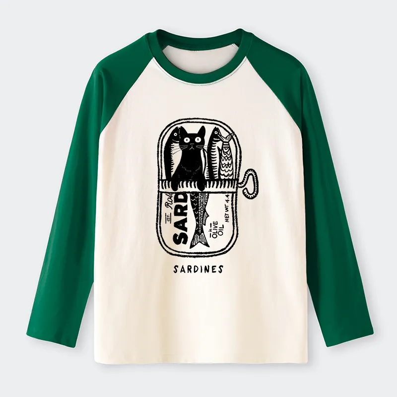 Tokyo-Tiger Cat Hiding In A Sardine Can long sleeve T-shirt