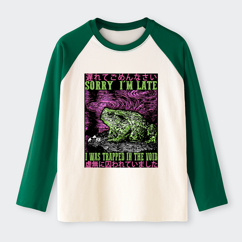 Tokyo-Tiger Frogs Trapped In The Void Raglan Long Sleeve T-shirt