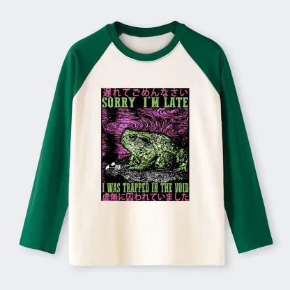 Tokyo-Tiger Frogs Trapped In The Void Raglan Long Sleeve T-shirt