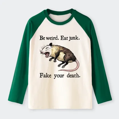 Tokyo-Tiger Possum Playing Dead Raglan Long Sleeve T-shirt