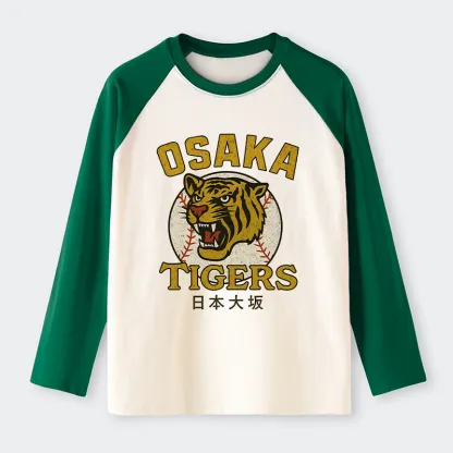 Tokyo-Tiger Funny Osaka Tigers Raglan Long Sleeve T-shirt