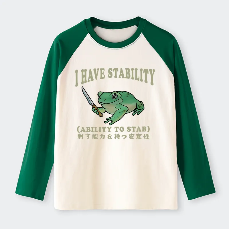 Tokyo-Tiger Mentally Stable Assassin Frog Raglan Long Sleeve T-shirt