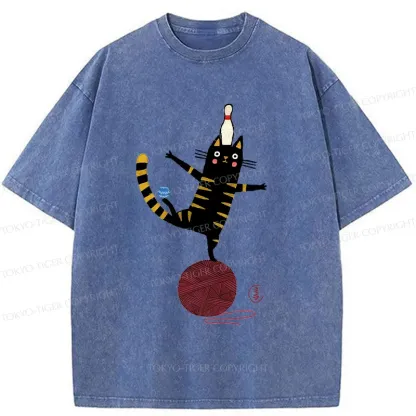 Tokyo-Tiger Acrobatic Kitten Washed T-Shirt