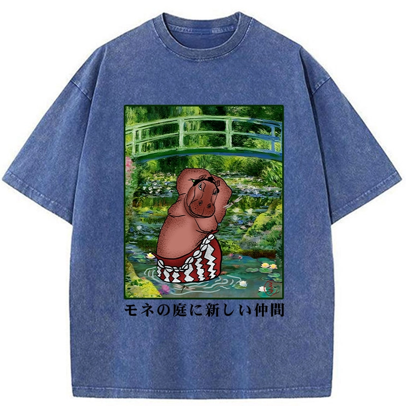 Tokyo-Tiger A New Addition To Monet's Garden Washed T-Shirt