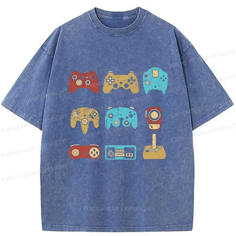 Tokyo-Tiger Game Controller Washed T-Shirt