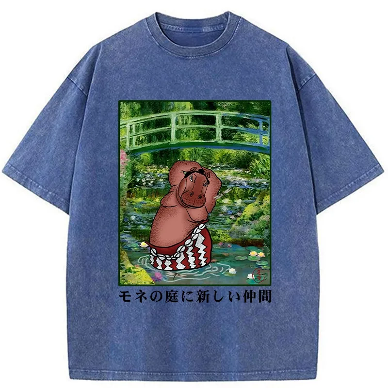 Tokyo-Tiger A New Addition To Monet's Garden Washed T-Shirt