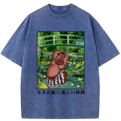 Tokyo-Tiger A New Addition To Monet's Garden Washed T-Shirt