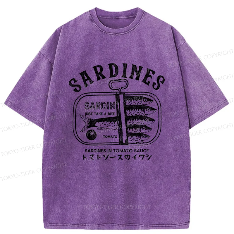 Tokyo-Tiger Delicious Canned Sardine Washed T-Shirt