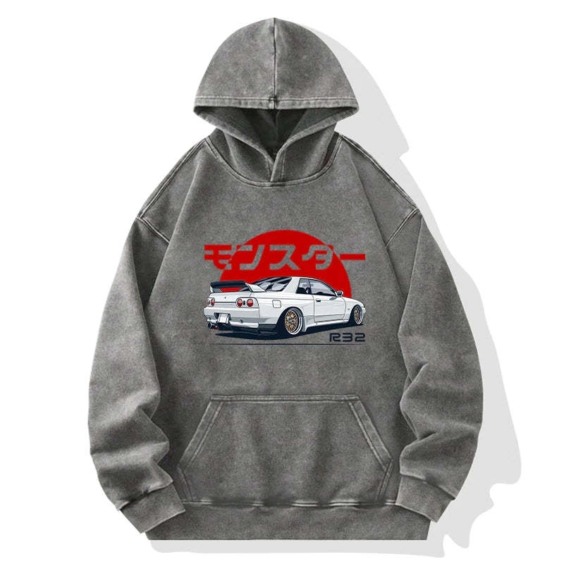 Tokyo-Tiger Monster. Skyline R32 GTR Washed Hoodie Sale