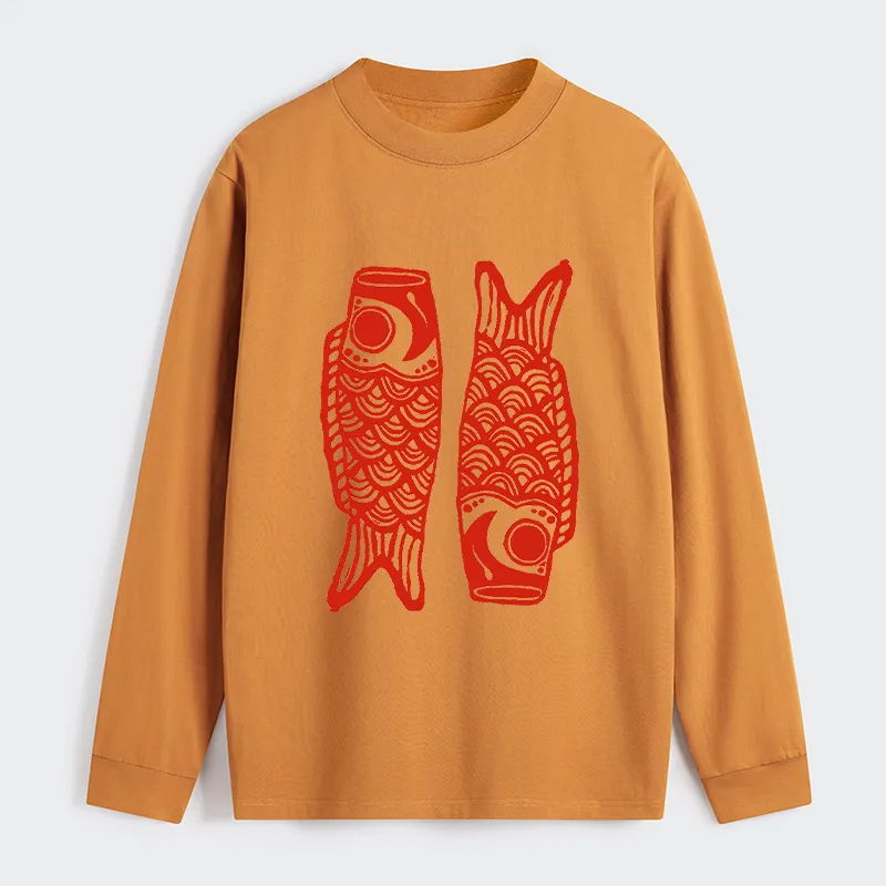 Tokyo-Tiger Retro Carp Streamer Classic Long Sleeve T-Shirt Sale