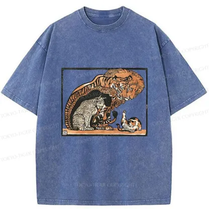 Tokyo-Tiger Adorable Felines Washed T-Shirt