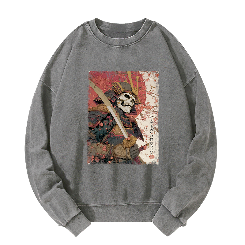 Tokyo-Tiger Samurai Under The Sakura Washed Sweatshirt