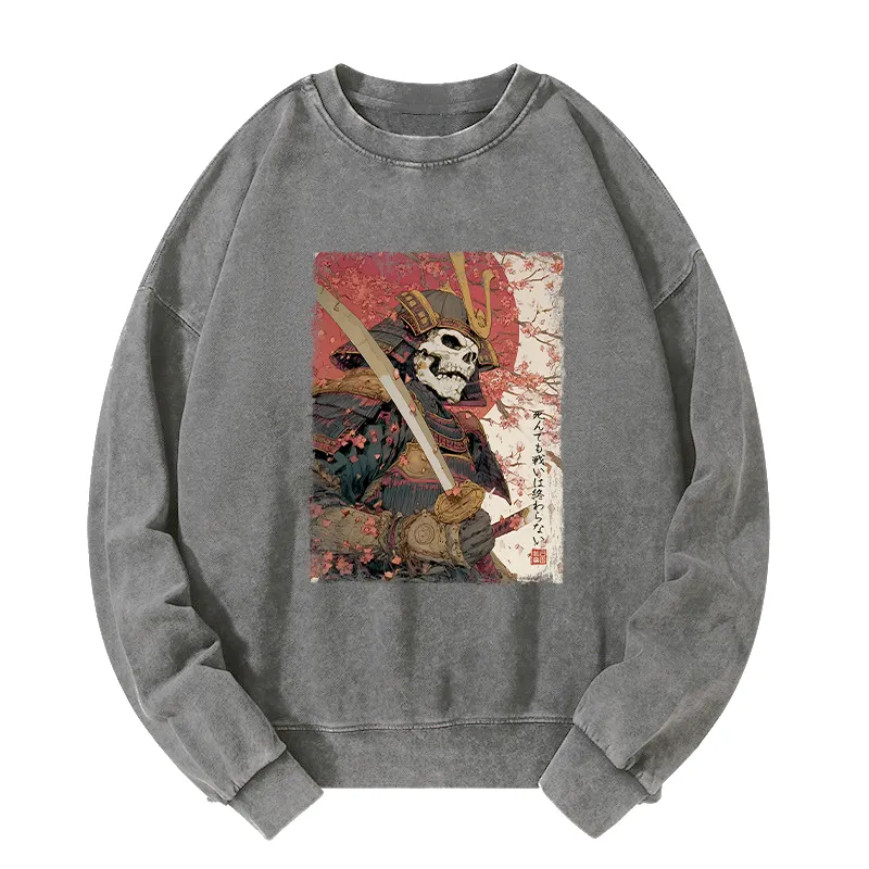 Tokyo-Tiger Samurai Under The Sakura Washed Sweatshirt