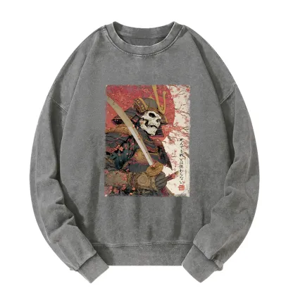 Tokyo-Tiger Samurai Under The Sakura Washed Sweatshirt