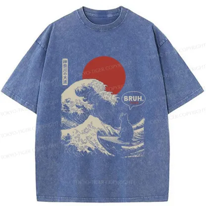 Tokyo-Tiger Bruh Cat Washed T-Shirt