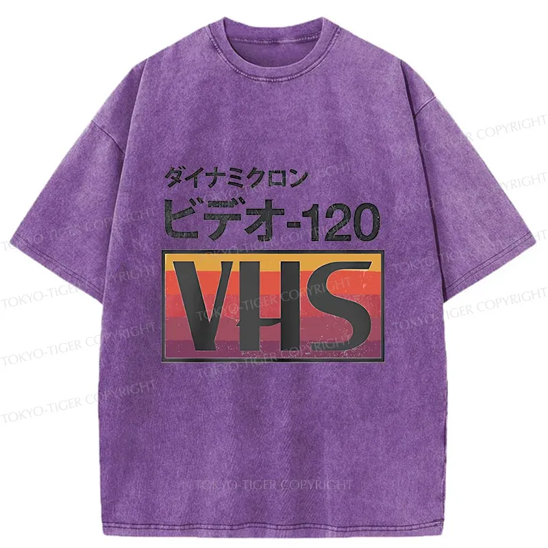 Tokyo-Tiger Retro Japanese VHS Washed T-Shirt Sale