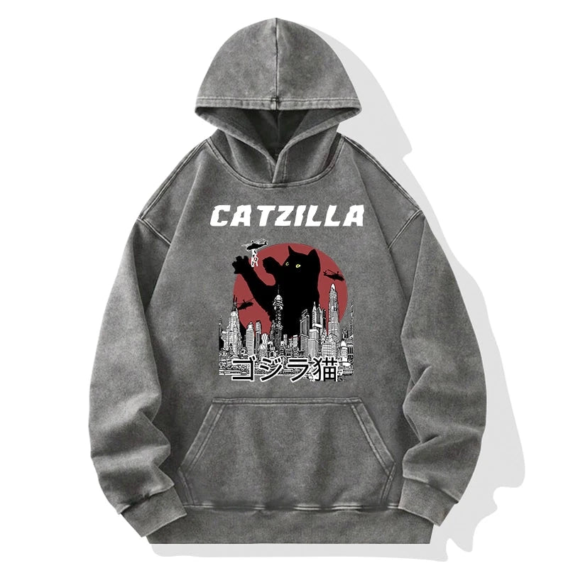 Tokyo-Tiger Catzilla Vintage Washed Hoodie
