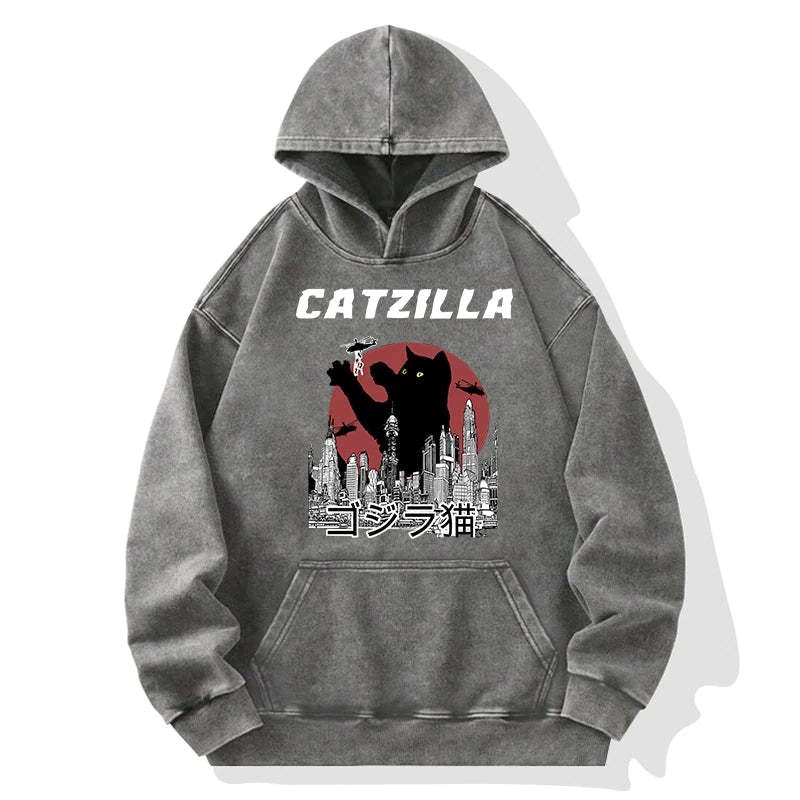 Tokyo-Tiger Catzilla Vintage Washed Hoodie Sale