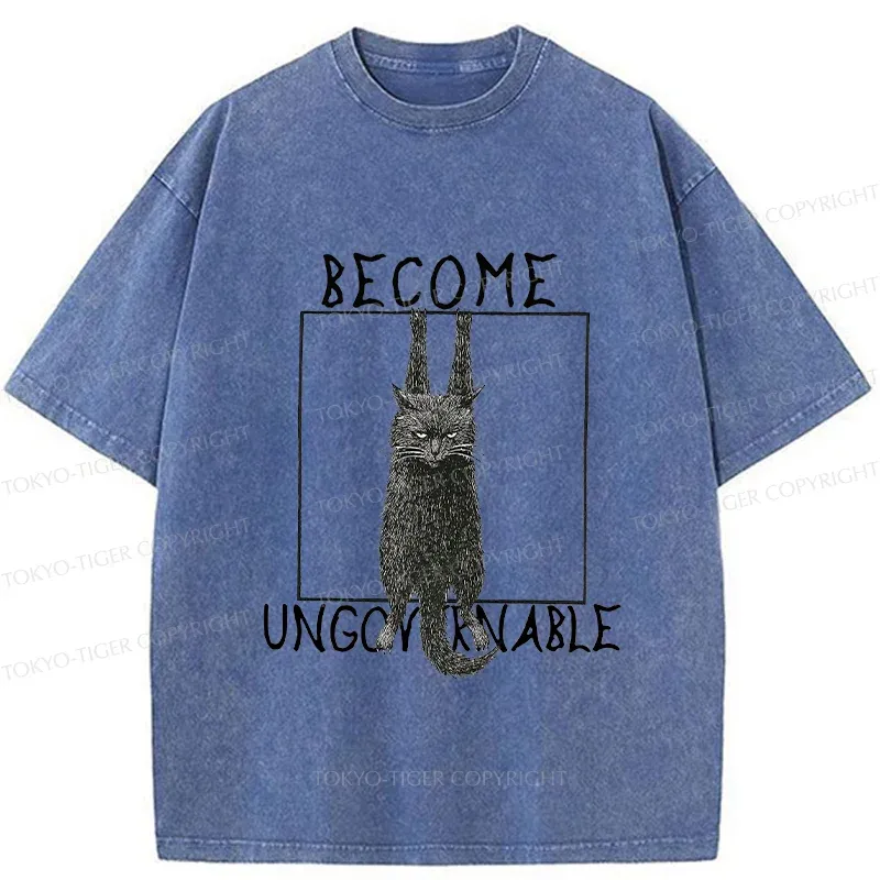 Tokyo-Tiger Uncontrolled Black Cat Washed T-Shirt