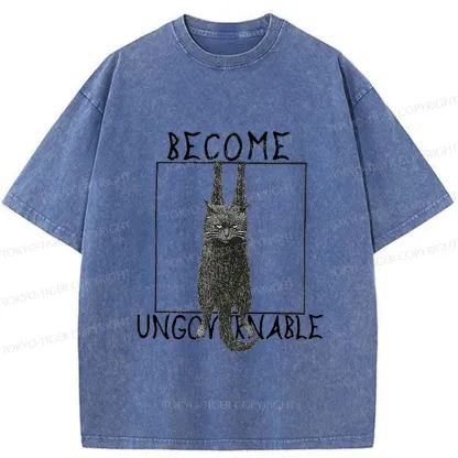 Tokyo-Tiger Uncontrolled Black Cat Washed T-Shirt