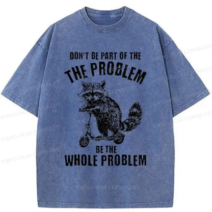 Tokyo-Tiger Raccoon Riding A Skateboard Washed T-Shirt