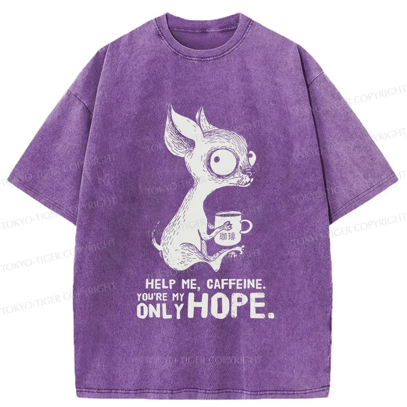 Tokyo-Tiger Caffeine In Need Washed T-Shirt