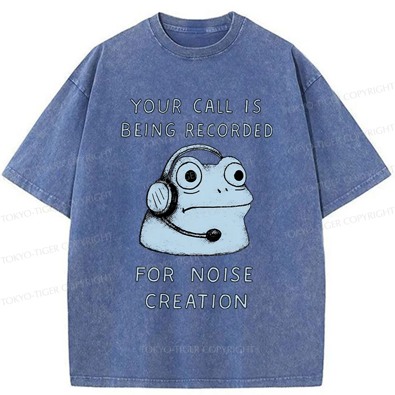 Tokyo-Tiger Funny Phone Records Frog Washed T-Shirt